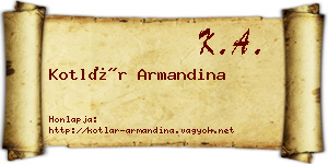 Kotlár Armandina névjegykártya